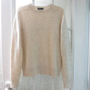 College Hall 100% Shetland Wool Crewneck Long Sleeve Sweater